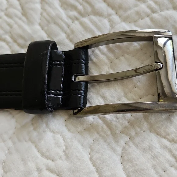 BOSCA Men's Black Leather Dress Belt Sz 36 - Picture 4 of 13